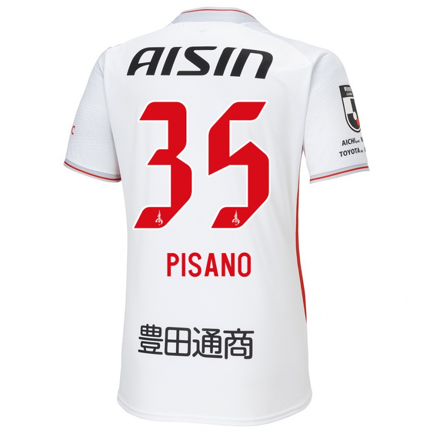 Niño Camiseta Alexandre Pisano #35 Blanco Amarillo Rojo 2ª Equipación 2024/25 La Camisa Perú