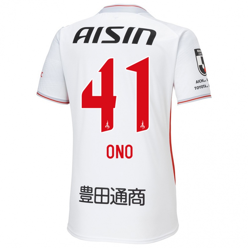 Niño Camiseta Masahito Ono #41 Blanco Amarillo Rojo 2ª Equipación 2024/25 La Camisa Perú