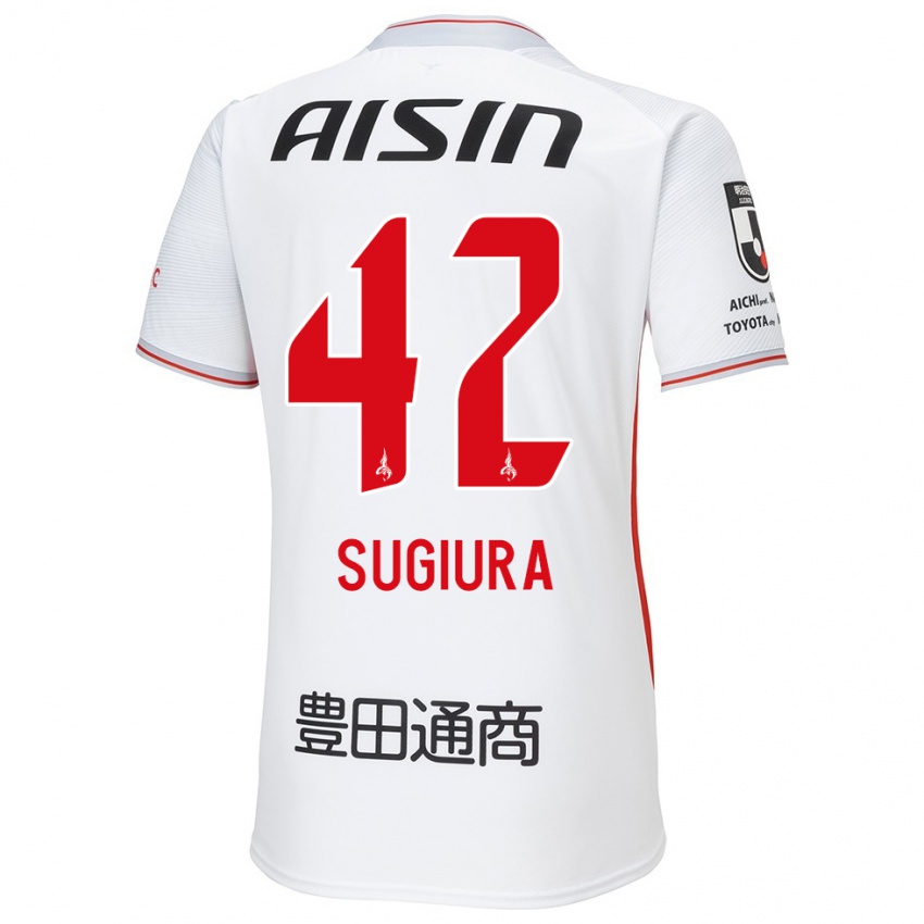 Niño Camiseta Shungo Sugiura #42 Blanco Amarillo Rojo 2ª Equipación 2024/25 La Camisa Perú