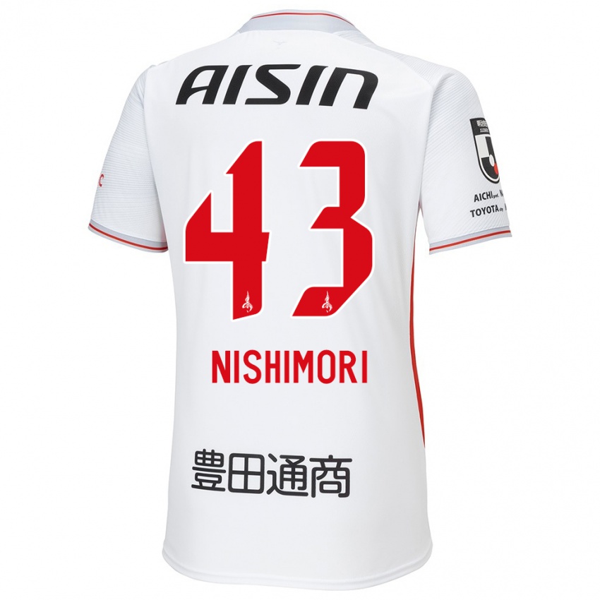 Niño Camiseta Yuto Nishimori #43 Blanco Amarillo Rojo 2ª Equipación 2024/25 La Camisa Perú