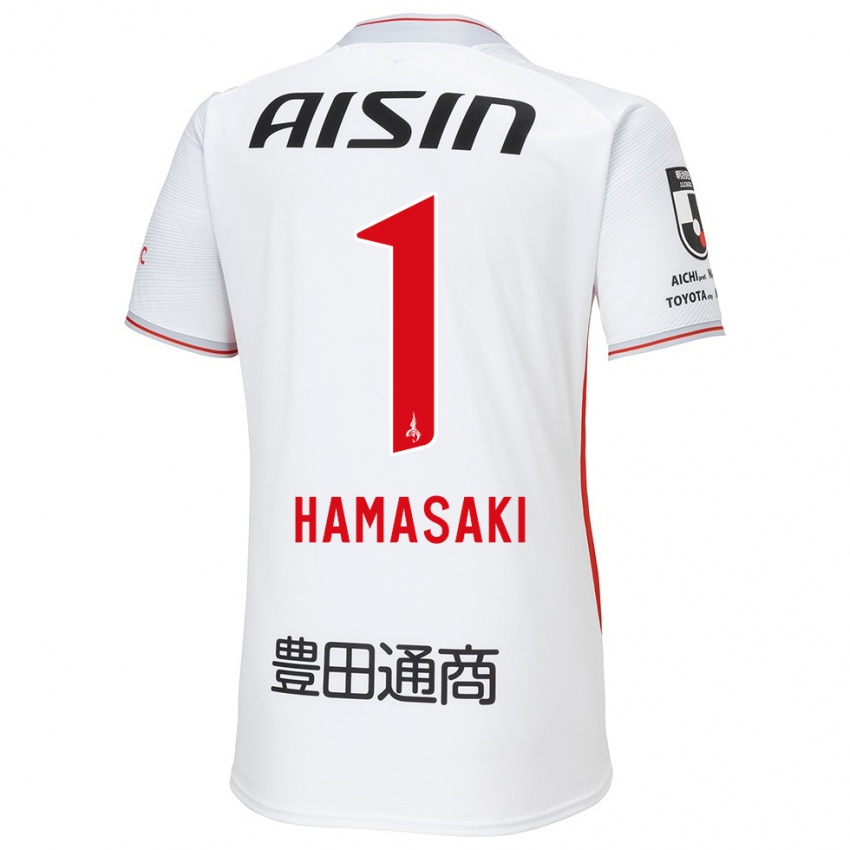 Niño Camiseta Shiki Hamasaki #1 Blanco Amarillo Rojo 2ª Equipación 2024/25 La Camisa Perú