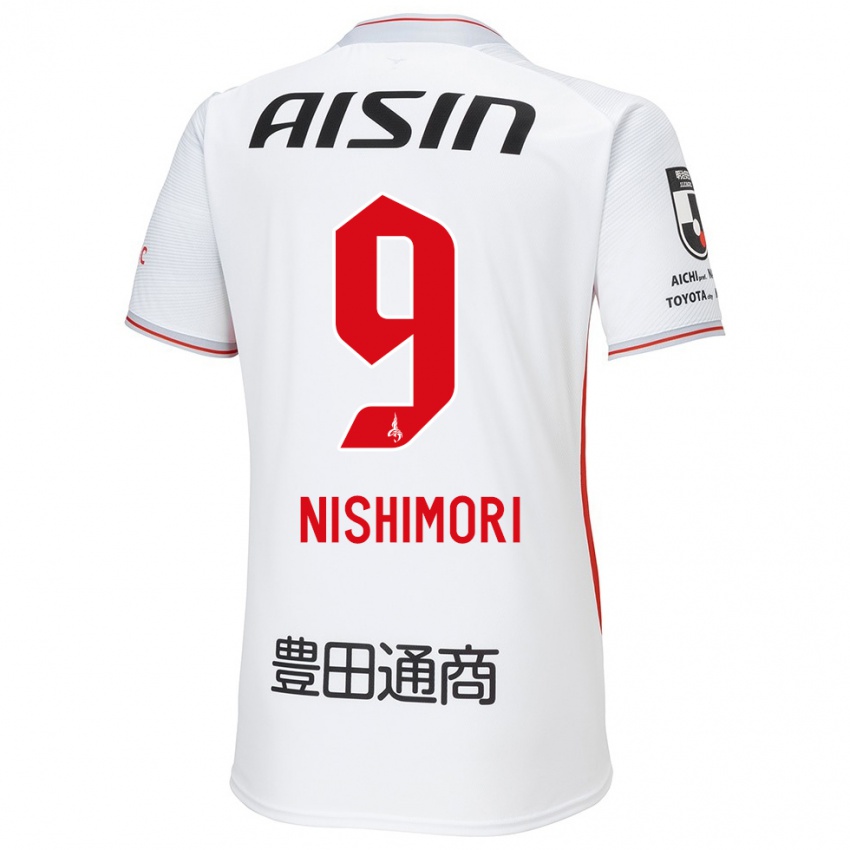 Niño Camiseta Naoto Nishimori #9 Blanco Amarillo Rojo 2ª Equipación 2024/25 La Camisa Perú