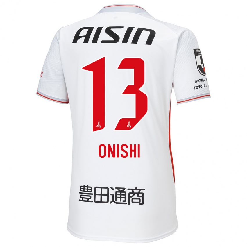 Niño Camiseta Ritsu Onishi #13 Blanco Amarillo Rojo 2ª Equipación 2024/25 La Camisa Perú