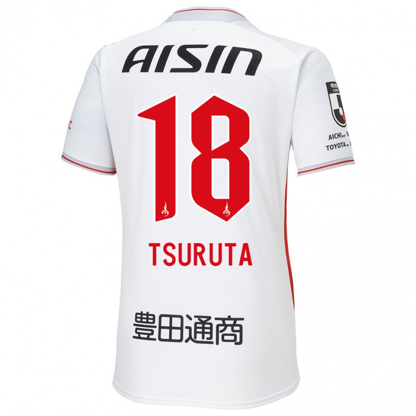 Niño Camiseta Shu Tsuruta #18 Blanco Amarillo Rojo 2ª Equipación 2024/25 La Camisa Perú