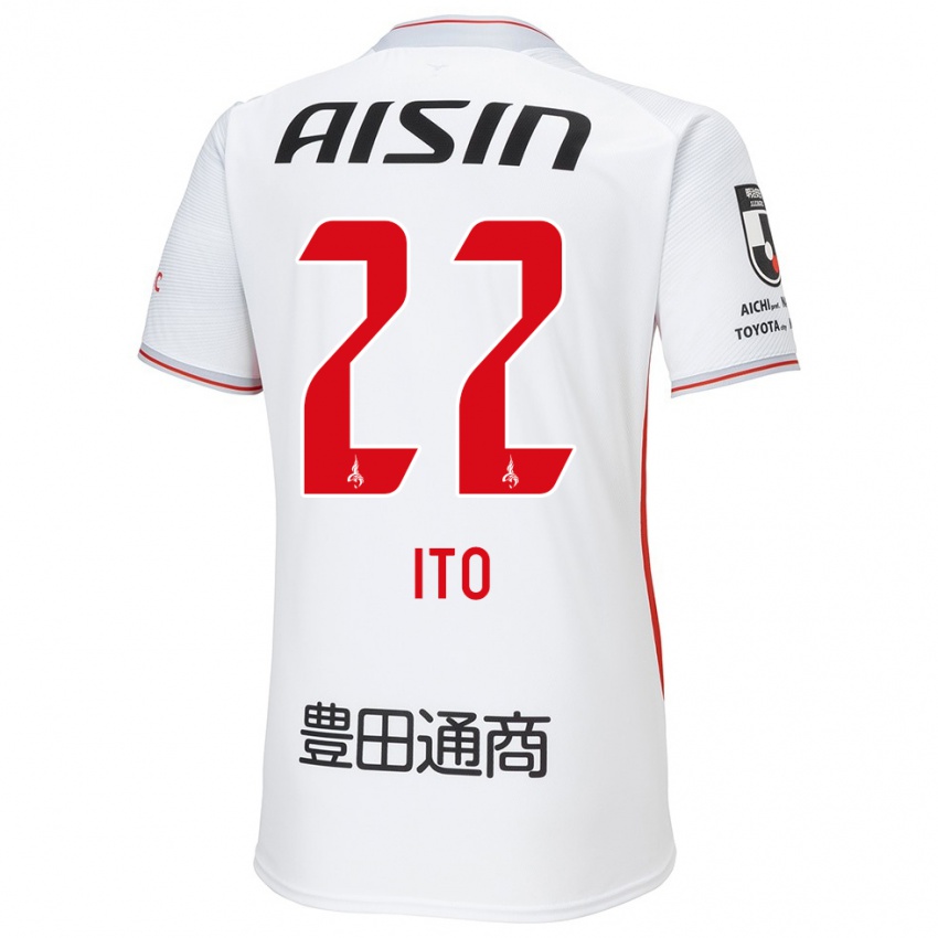 Niño Camiseta Ken Ito #22 Blanco Amarillo Rojo 2ª Equipación 2024/25 La Camisa Perú