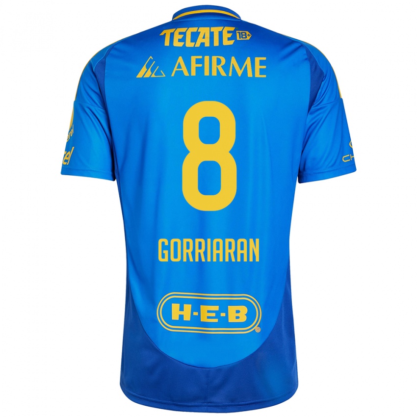 Niño Camiseta Fernando Gorriarán #8 Azul Amarillo 2ª Equipación 2024/25 La Camisa Perú