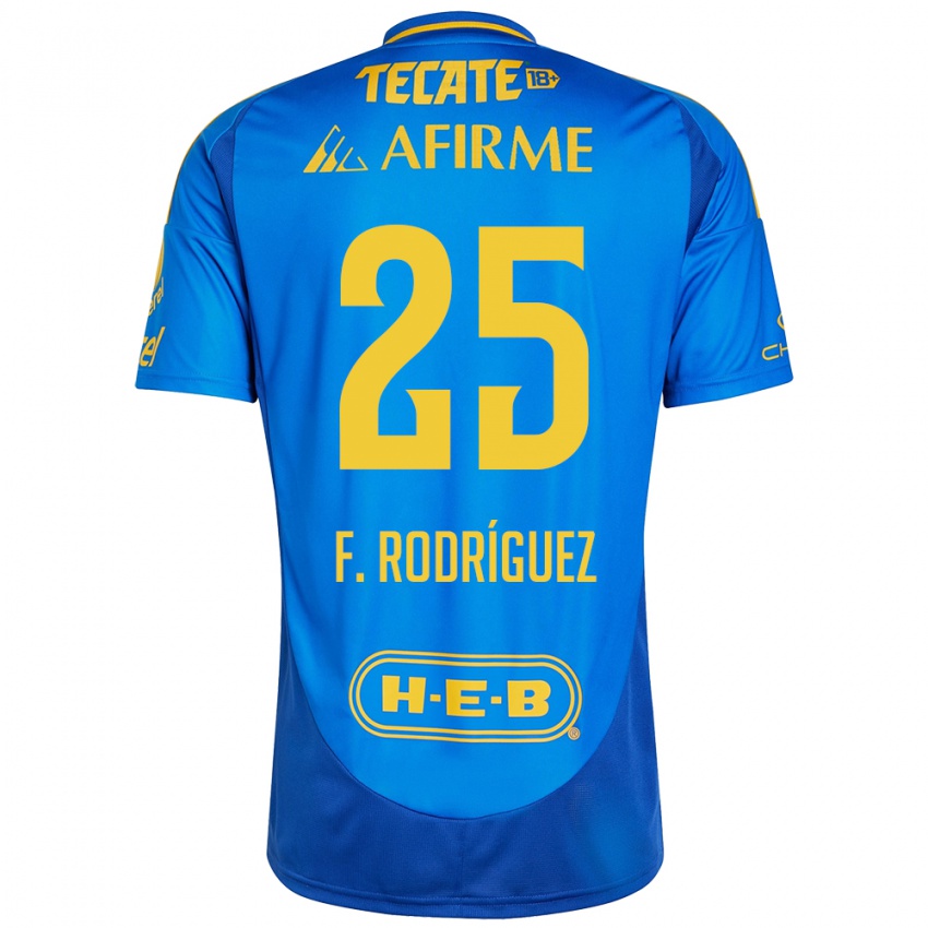 Niño Camiseta Felipe Rodríguez #25 Azul Amarillo 2ª Equipación 2024/25 La Camisa Perú