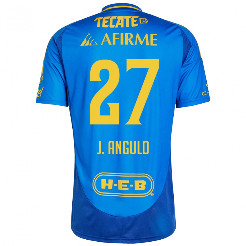 Niño Camiseta Jesús Angulo #27 Azul Amarillo 2ª Equipación 2024/25 La Camisa Perú