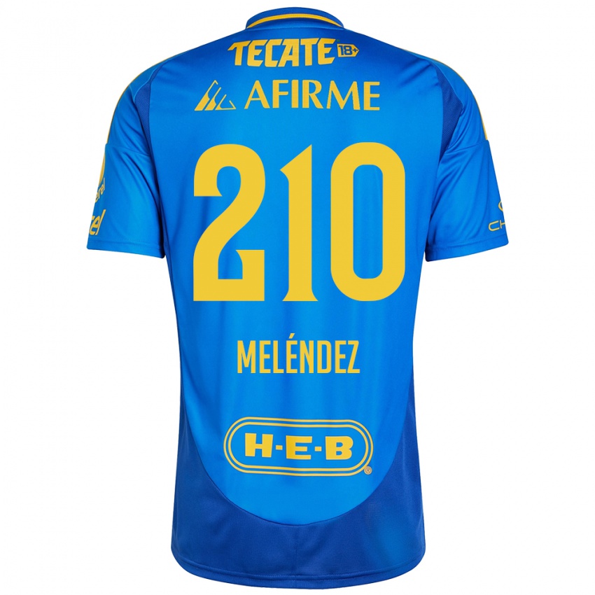 Niño Camiseta Marcelo Meléndez #210 Azul Amarillo 2ª Equipación 2024/25 La Camisa Perú