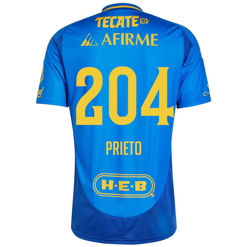 Niño Camiseta Leonel Prieto #204 Azul Amarillo 2ª Equipación 2024/25 La Camisa Perú