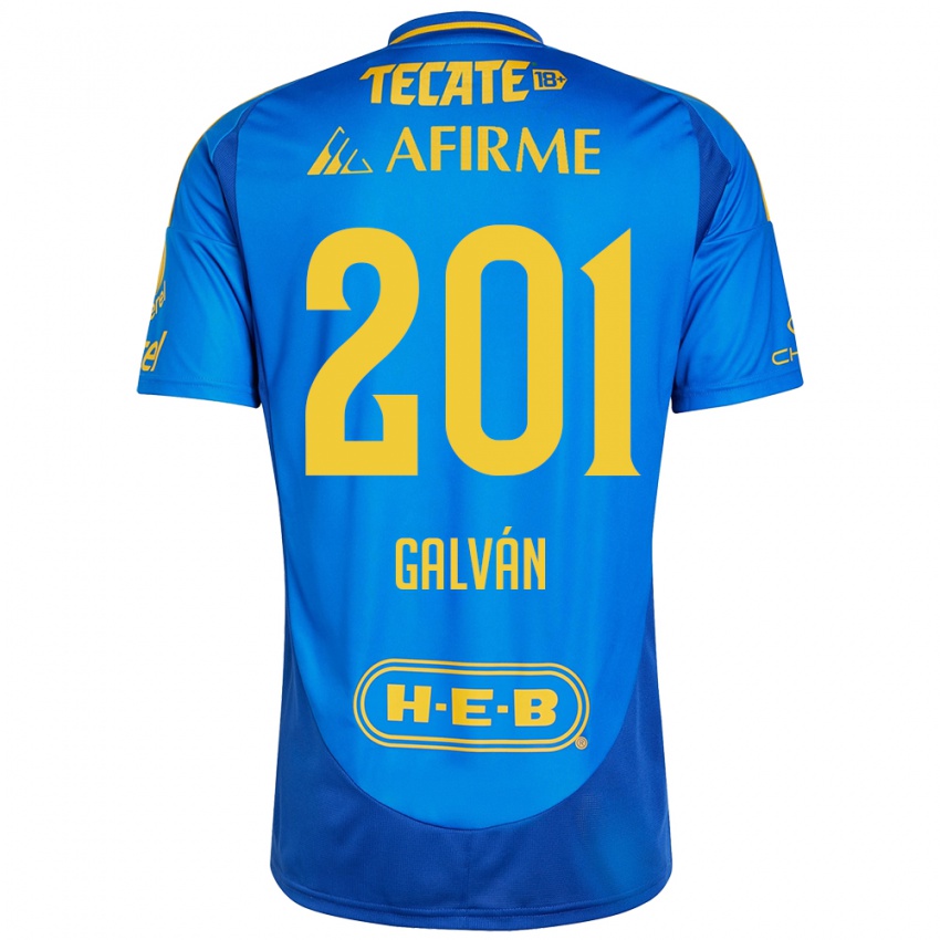 Niño Camiseta Isac Galván #201 Azul Amarillo 2ª Equipación 2024/25 La Camisa Perú