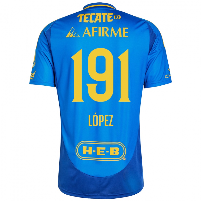 Niño Camiseta Adrián López #191 Azul Amarillo 2ª Equipación 2024/25 La Camisa Perú