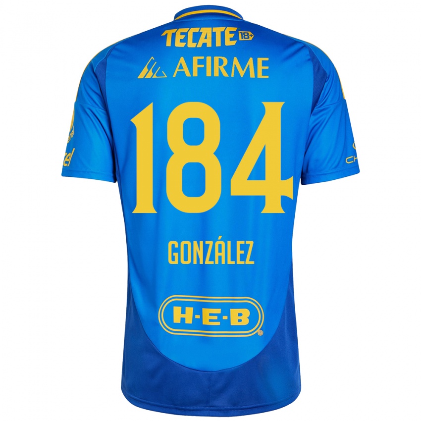 Niño Camiseta Erick González #184 Azul Amarillo 2ª Equipación 2024/25 La Camisa Perú