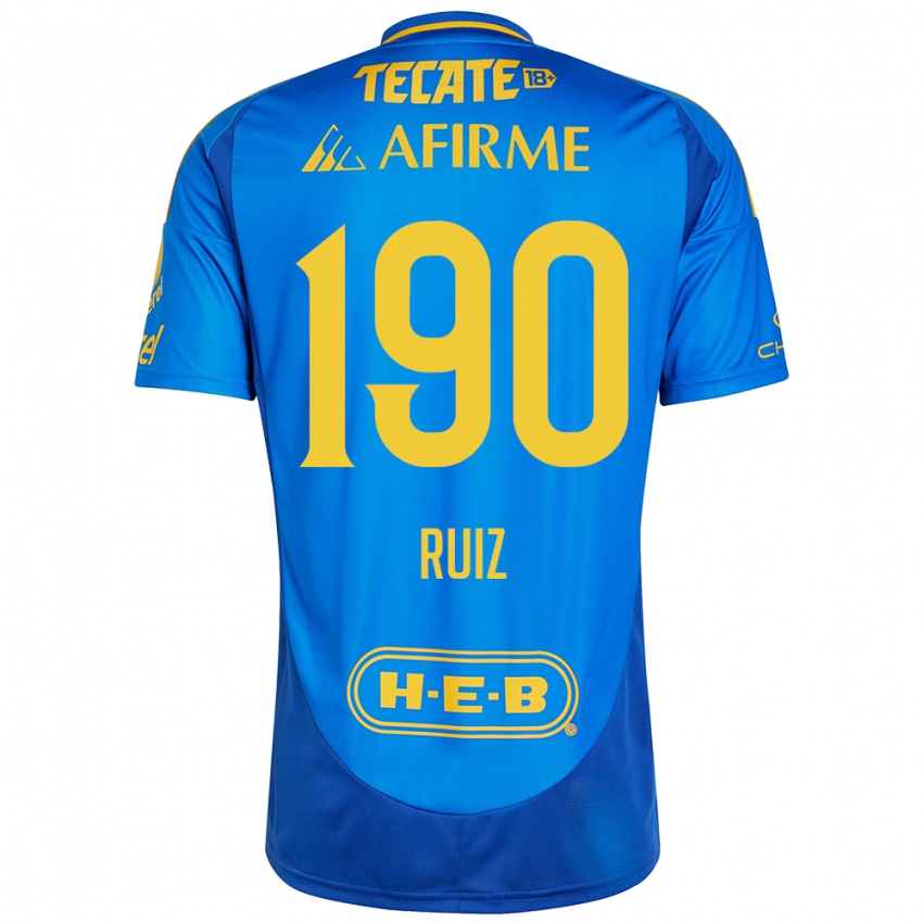 Niño Camiseta Óscar Ruiz #190 Azul Amarillo 2ª Equipación 2024/25 La Camisa Perú