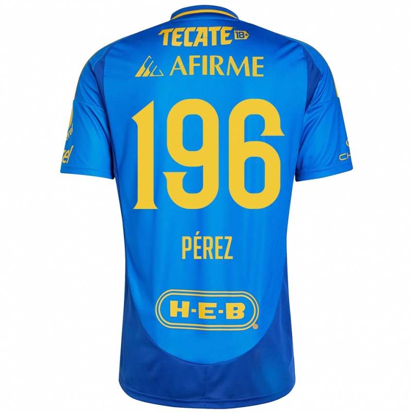 Niño Camiseta Axel Pérez #196 Azul Amarillo 2ª Equipación 2024/25 La Camisa Perú