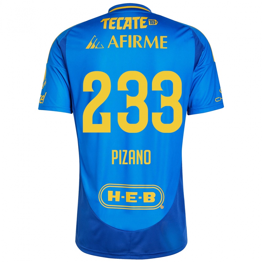 Niño Camiseta Juan Pizano #233 Azul Amarillo 2ª Equipación 2024/25 La Camisa Perú