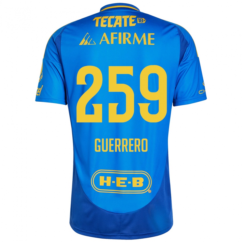 Niño Camiseta Erick Guerrero #259 Azul Amarillo 2ª Equipación 2024/25 La Camisa Perú