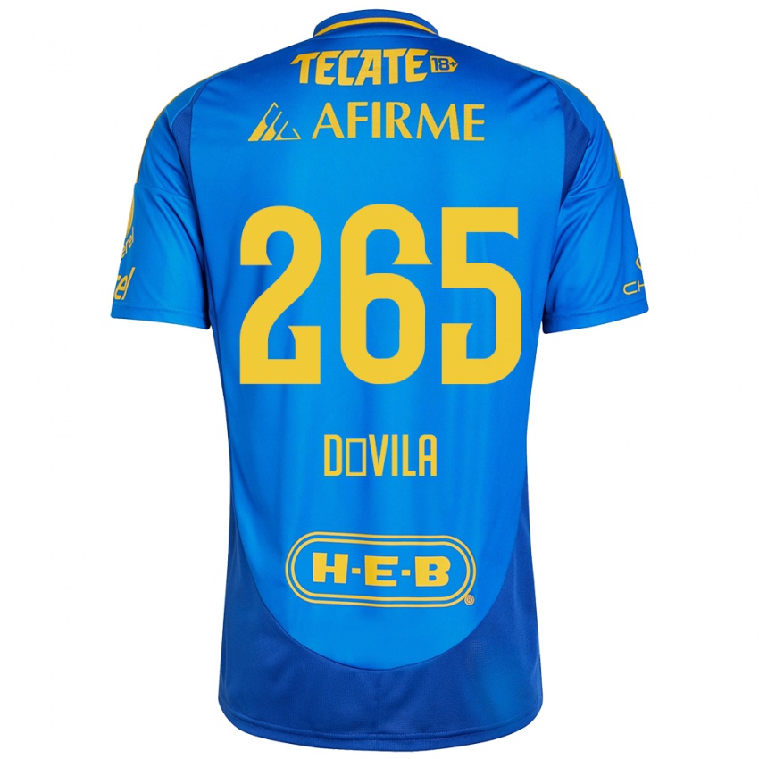 Niño Camiseta Emiliano Dávila #265 Azul Amarillo 2ª Equipación 2024/25 La Camisa Perú