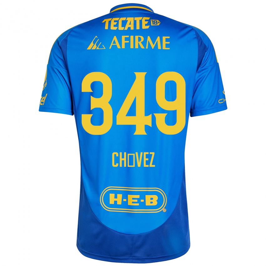 Niño Camiseta Jorge Chávez #349 Azul Amarillo 2ª Equipación 2024/25 La Camisa Perú