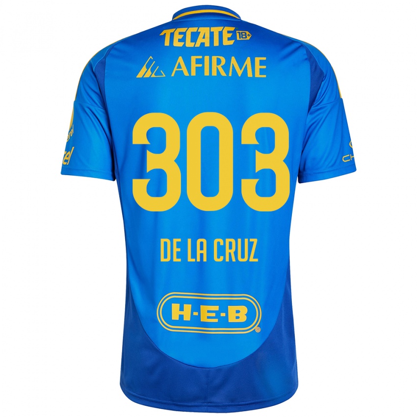 Niño Camiseta Erick De La Cruz #303 Azul Amarillo 2ª Equipación 2024/25 La Camisa Perú