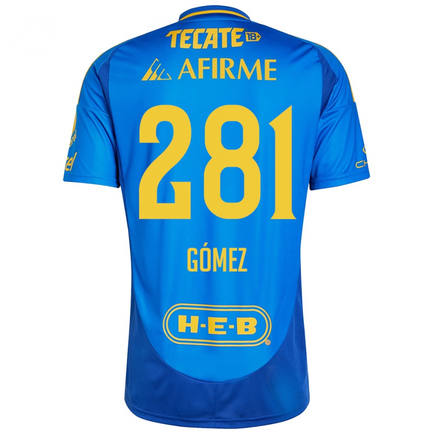 Niño Camiseta Luis Gómez #281 Azul Amarillo 2ª Equipación 2024/25 La Camisa Perú