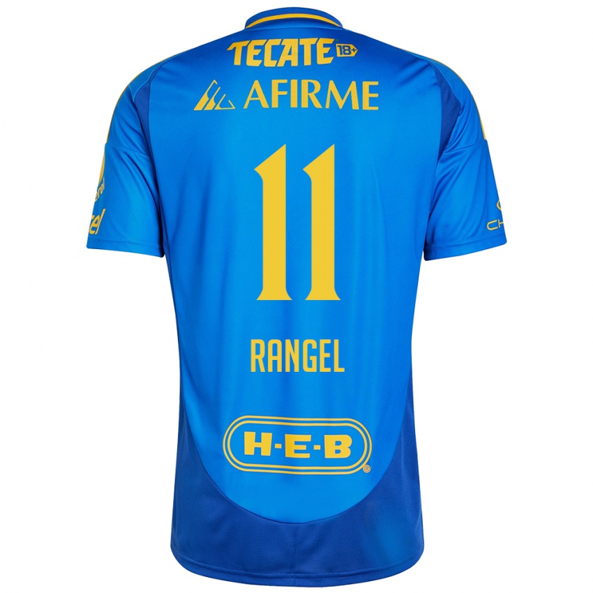 Niño Camiseta Nayeli Rangel #11 Azul Amarillo 2ª Equipación 2024/25 La Camisa Perú