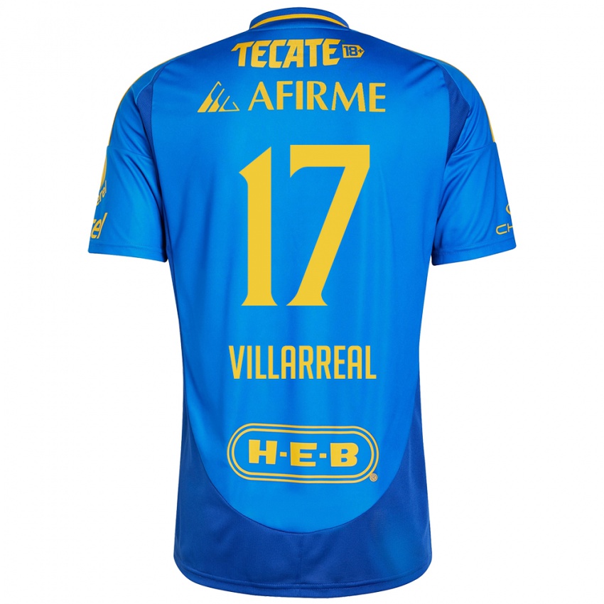 Niño Camiseta Natalia Villarreal #17 Azul Amarillo 2ª Equipación 2024/25 La Camisa Perú