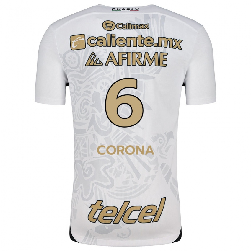 Niño Camiseta Joe Corona #6 Blanco Negro 2ª Equipación 2024/25 La Camisa Perú