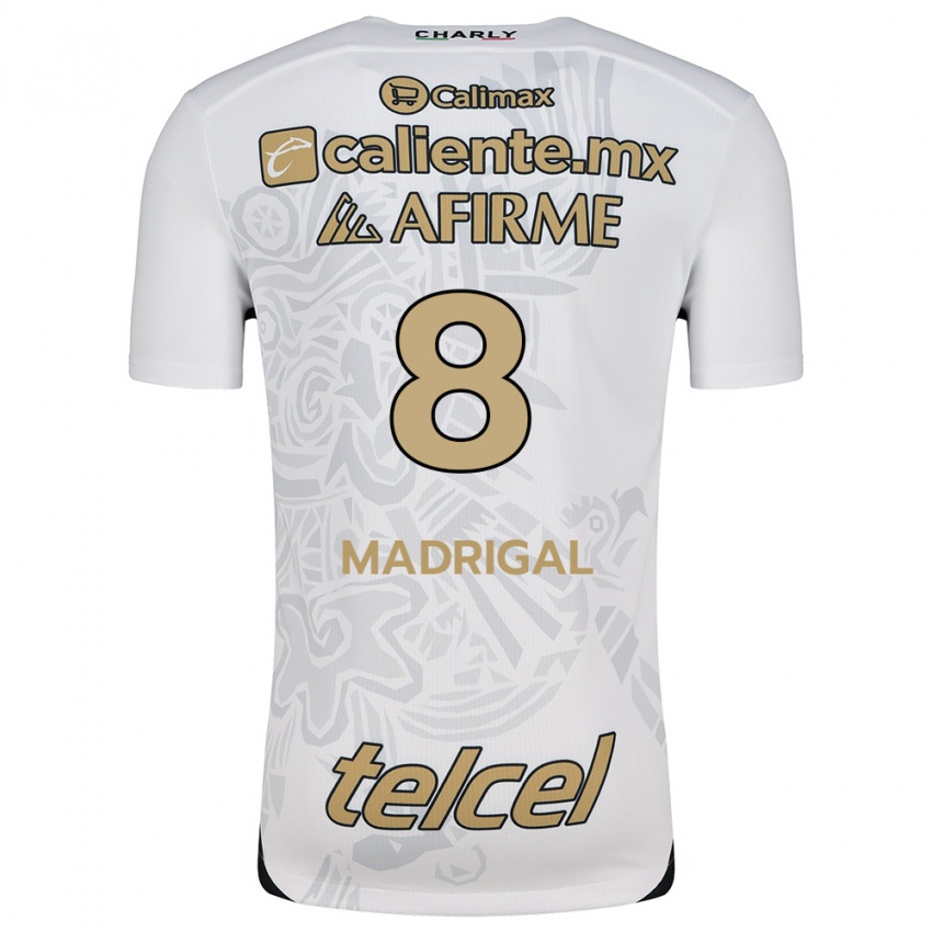 Niño Camiseta Fernando Madrigal #8 Blanco Negro 2ª Equipación 2024/25 La Camisa Perú