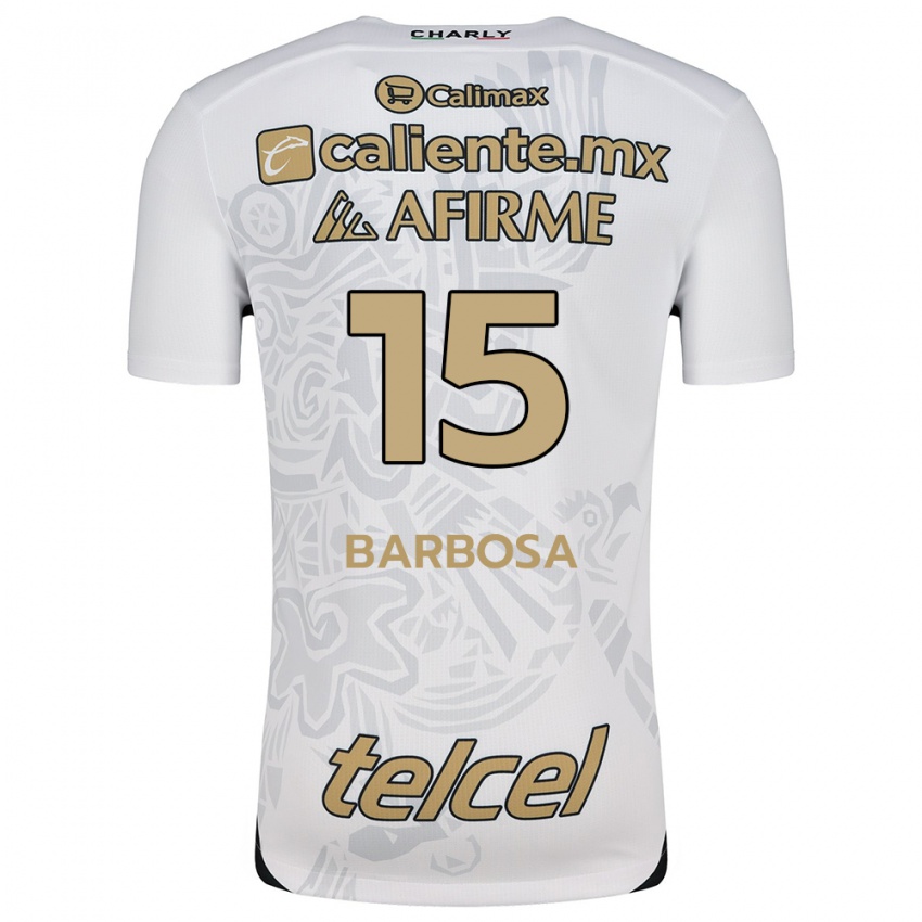 Niño Camiseta Diego Barbosa #15 Blanco Negro 2ª Equipación 2024/25 La Camisa Perú