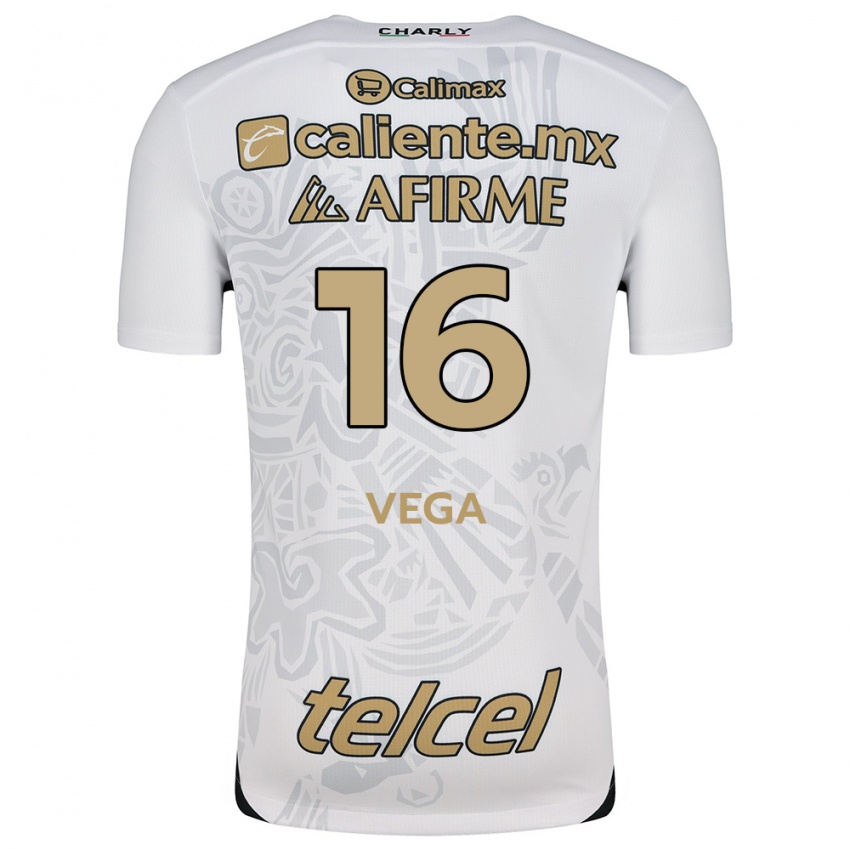 Niño Camiseta Jesús Vega #16 Blanco Negro 2ª Equipación 2024/25 La Camisa Perú