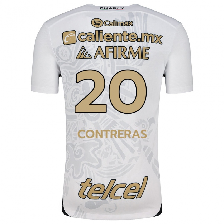 Niño Camiseta Francisco Contreras #20 Blanco Negro 2ª Equipación 2024/25 La Camisa Perú