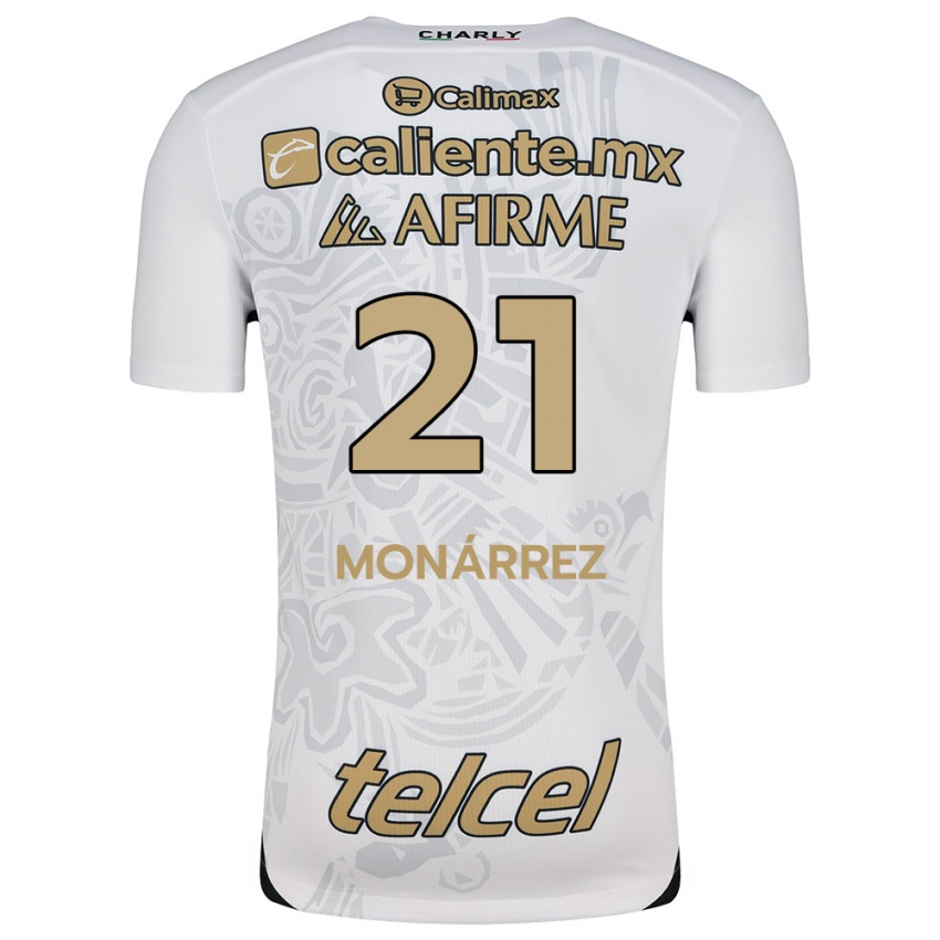 Niño Camiseta Fernando Monárrez #21 Blanco Negro 2ª Equipación 2024/25 La Camisa Perú