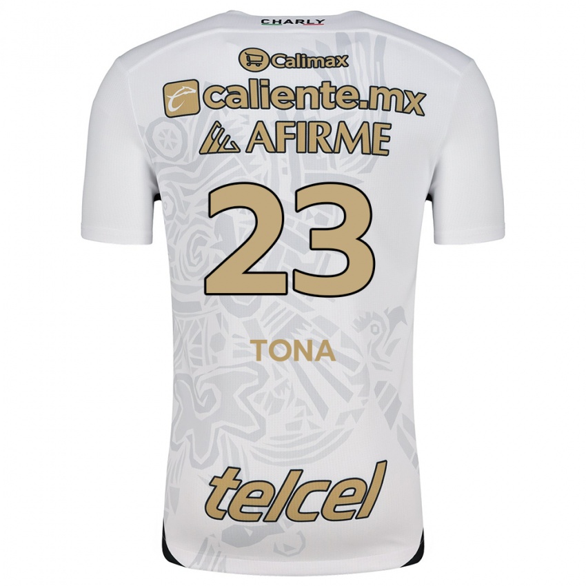 Niño Camiseta Iván Tona #23 Blanco Negro 2ª Equipación 2024/25 La Camisa Perú