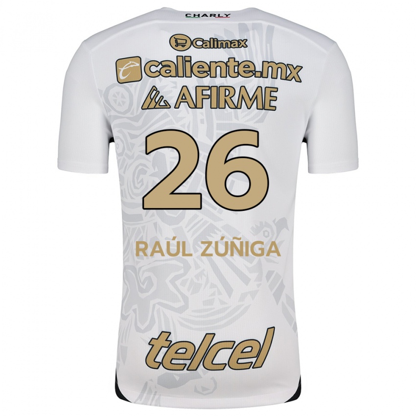 Niño Camiseta José Raúl Zúñiga #26 Blanco Negro 2ª Equipación 2024/25 La Camisa Perú