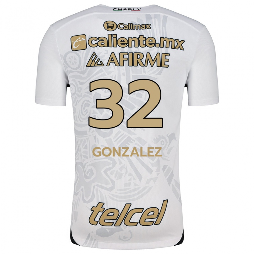 Niño Camiseta Carlos Gonzalez #32 Blanco Negro 2ª Equipación 2024/25 La Camisa Perú