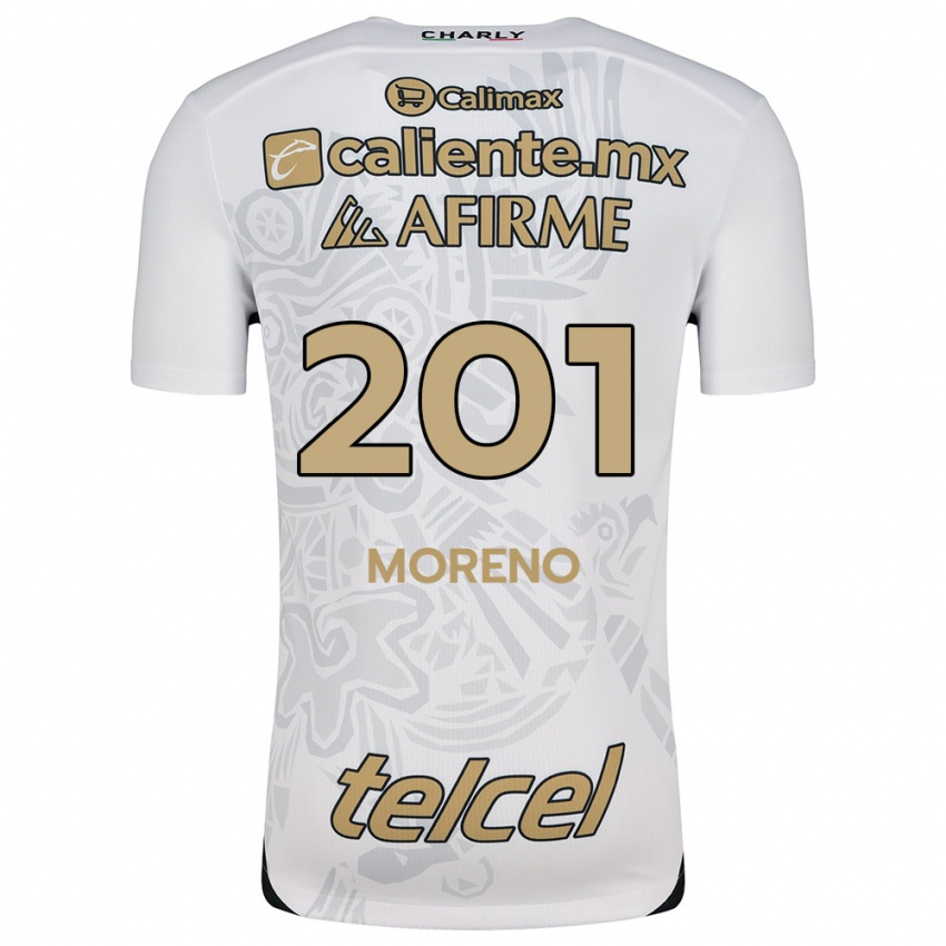 Niño Camiseta Jesús Moreno #201 Blanco Negro 2ª Equipación 2024/25 La Camisa Perú