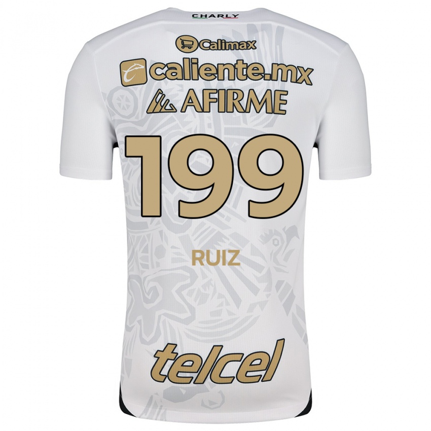 Niño Camiseta Emilio Ruiz #199 Blanco Negro 2ª Equipación 2024/25 La Camisa Perú