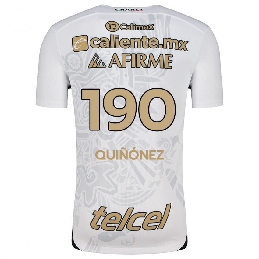 Niño Camiseta Martín Quiñónez #190 Blanco Negro 2ª Equipación 2024/25 La Camisa Perú