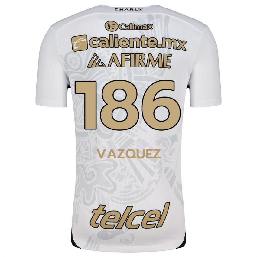 Niño Camiseta Octavio Vázquez #186 Blanco Negro 2ª Equipación 2024/25 La Camisa Perú