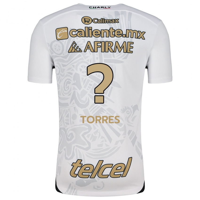 Niño Camiseta Christopher Torres #0 Blanco Negro 2ª Equipación 2024/25 La Camisa Perú