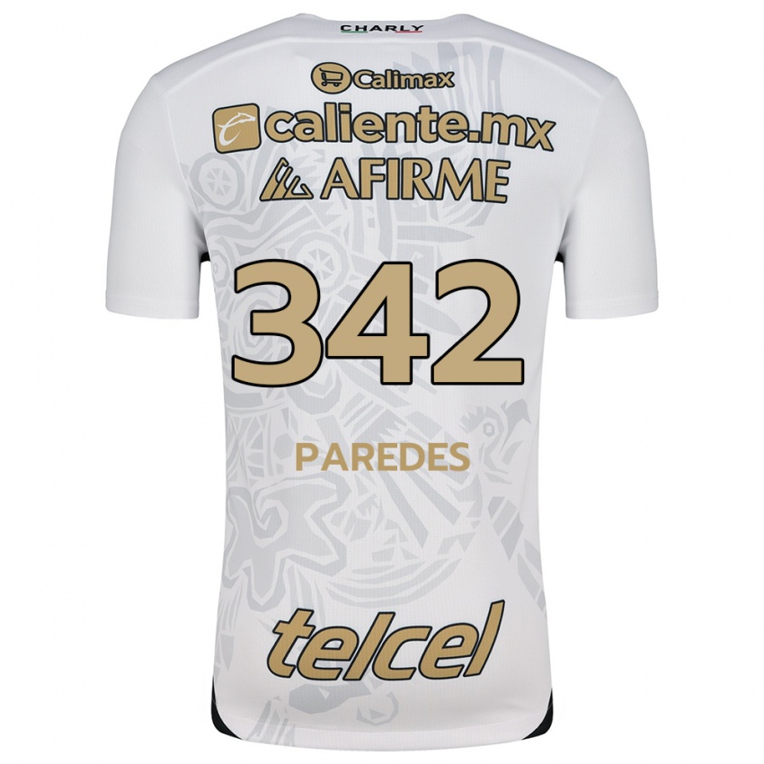 Niño Camiseta Santiago Paredes #342 Blanco Negro 2ª Equipación 2024/25 La Camisa Perú