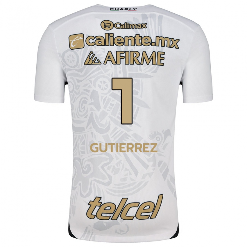 Niño Camiseta Alejandra Gutiérrez #1 Blanco Negro 2ª Equipación 2024/25 La Camisa Perú