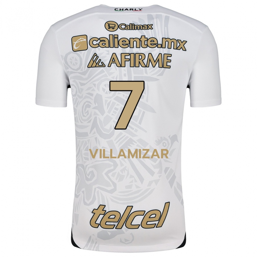 Niño Camiseta Paola Villamizar #7 Blanco Negro 2ª Equipación 2024/25 La Camisa Perú