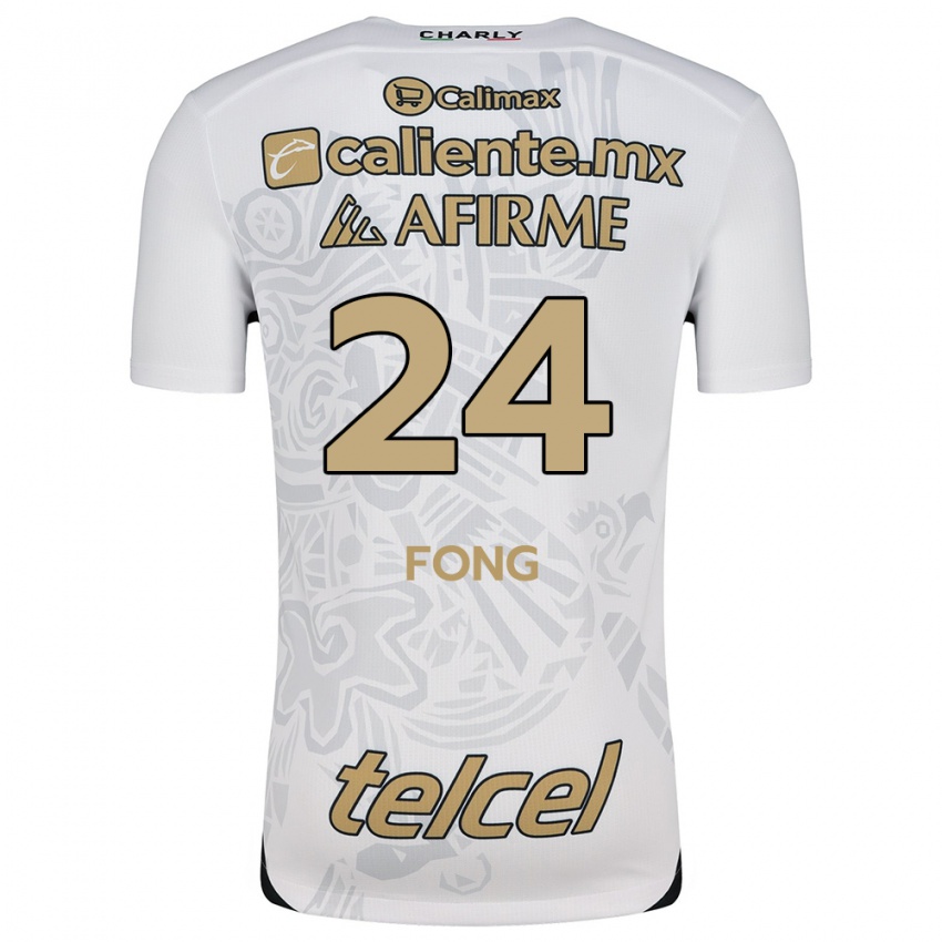 Niño Camiseta Michel Fong #24 Blanco Negro 2ª Equipación 2024/25 La Camisa Perú