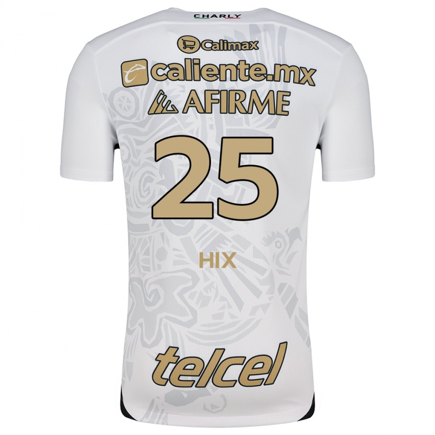 Niño Camiseta Angelina Hix #25 Blanco Negro 2ª Equipación 2024/25 La Camisa Perú