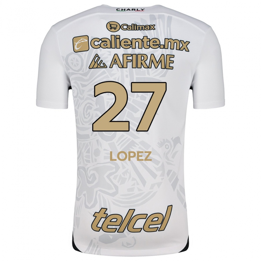 Niño Camiseta Victoria López #27 Blanco Negro 2ª Equipación 2024/25 La Camisa Perú