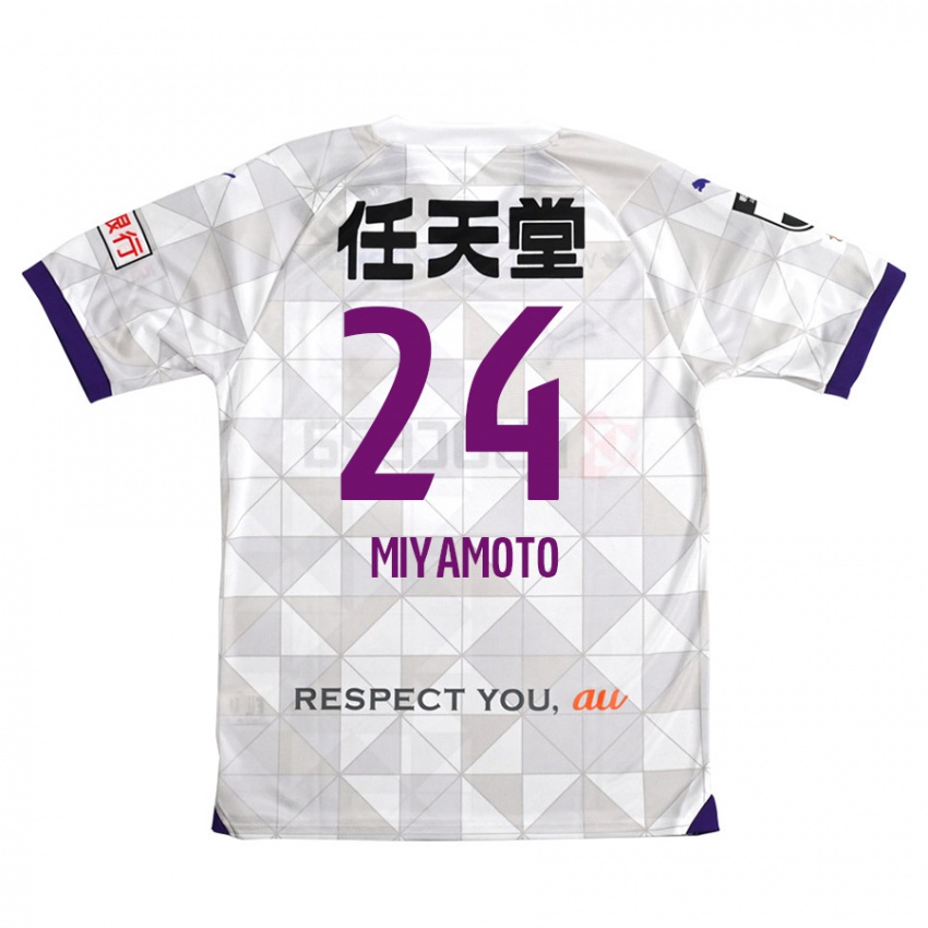 Niño Camiseta Yuta Miyamoto #24 Blanco Morado 2ª Equipación 2024/25 La Camisa Perú