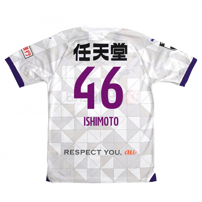 Niño Camiseta Taiga Ishimoto #46 Blanco Morado 2ª Equipación 2024/25 La Camisa Perú