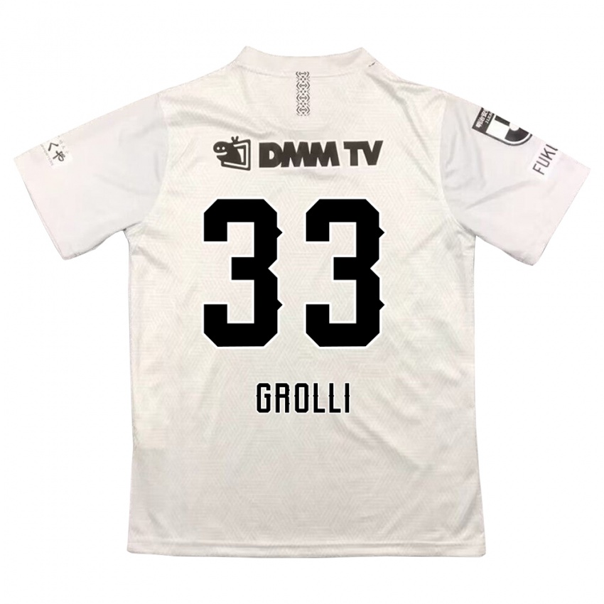 Niño Camiseta Douglas Grolli #33 Gris Negro 2ª Equipación 2024/25 La Camisa Perú